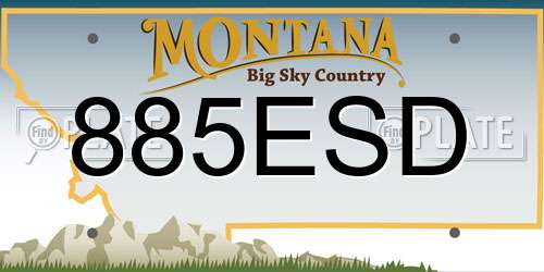 885ESD Montana License Plate