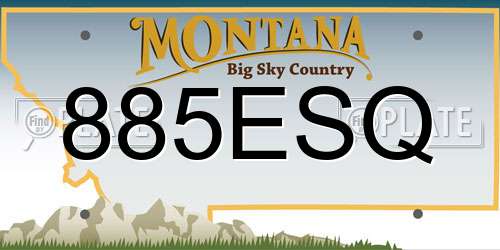 885ESQ Montana License Plate