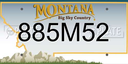 885M52 Montana License Plate