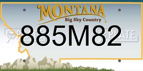 885M82 Montana License Plate