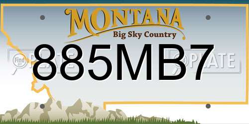 885MB7 Montana License Plate