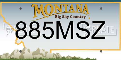 885MSZ Montana License Plate