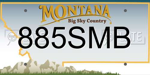 885SMB Montana License Plate