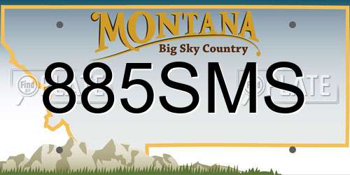 885SMS Montana License Plate