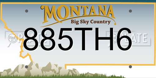 885TH6 Montana License Plate