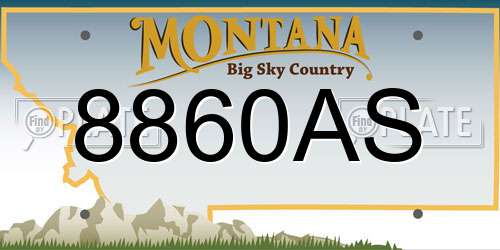 8860AS Montana License Plate