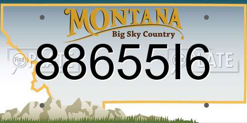 88655I6 Montana License Plate