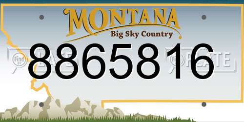 8865816 Montana License Plate