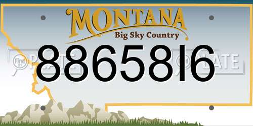 88658I6 Montana License Plate