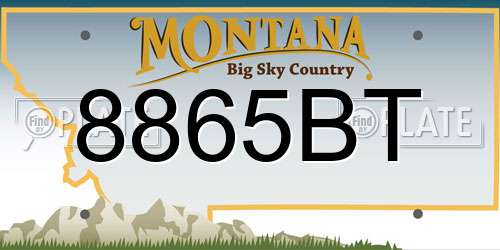 8865BT Montana License Plate