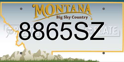 8865SZ Montana License Plate