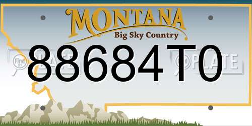 88684T0 Montana License Plate