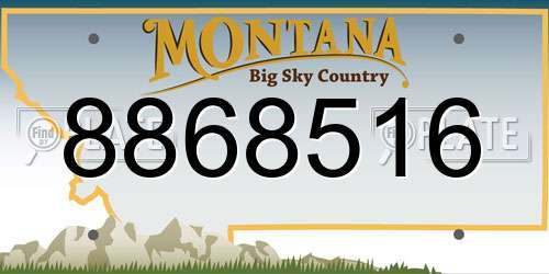 8868516 Montana License Plate