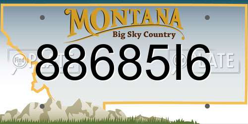 88685I6 Montana License Plate