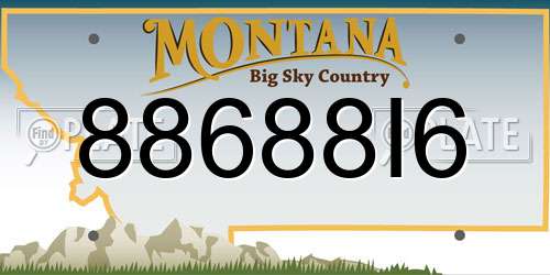 88688I6 Montana License Plate