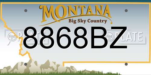8868BZ Montana License Plate