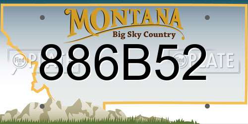 886B52 Montana License Plate