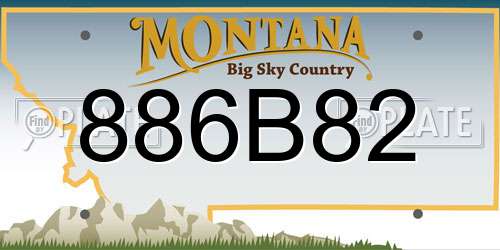 886B82 Montana License Plate