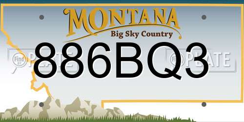 886BQ3 Montana License Plate