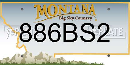 886BS2 Montana License Plate