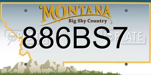 886BS7 Montana License Plate