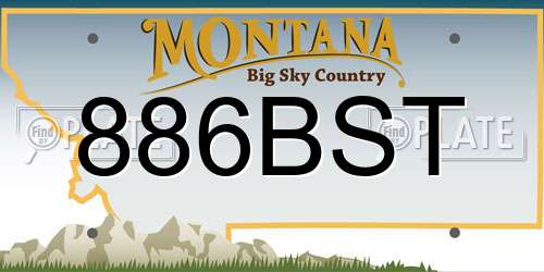 886BST Montana License Plate
