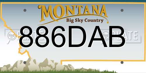 886DAB Montana License Plate