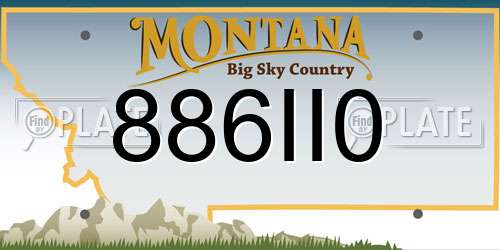 886II0 Montana License Plate