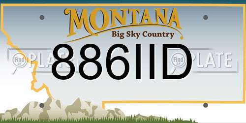 886IID Montana License Plate