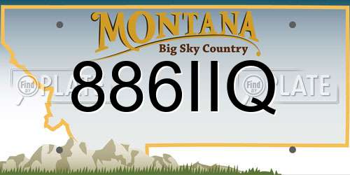 886IIQ Montana License Plate