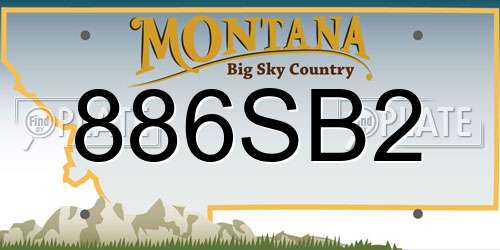 886SB2 Montana License Plate