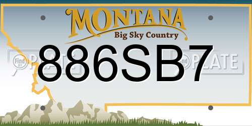 886SB7 Montana License Plate