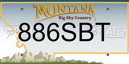 886SBT Montana License Plate