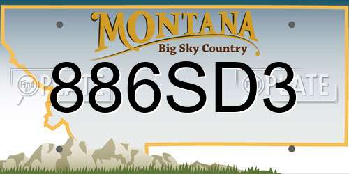 886SD3 Montana License Plate