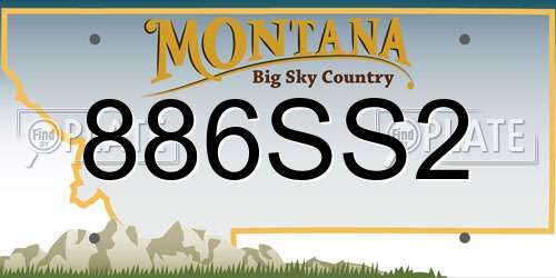 886SS2 Montana License Plate