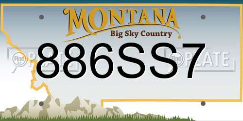 886SS7 Montana License Plate