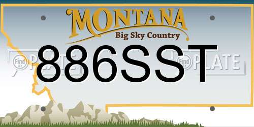 886SST Montana License Plate