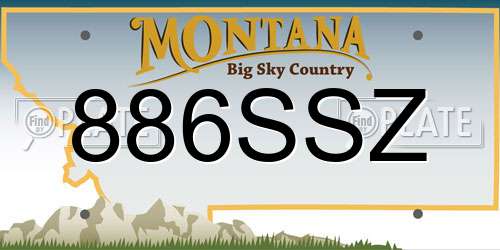 886SSZ Montana License Plate