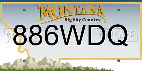 886WDQ Montana License Plate