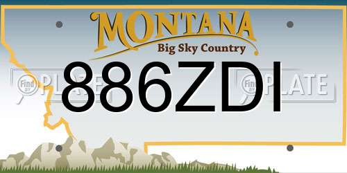 886ZDI Montana License Plate