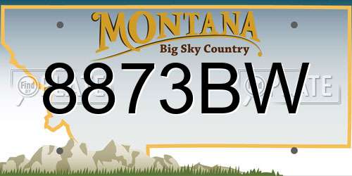 8873BW Montana License Plate
