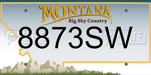 8873SW Montana License Plate