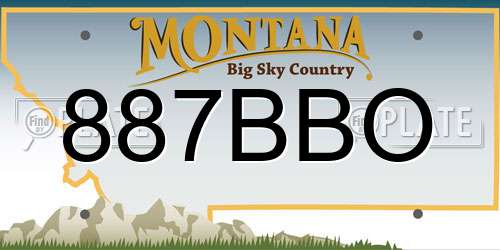 887BBO Montana License Plate