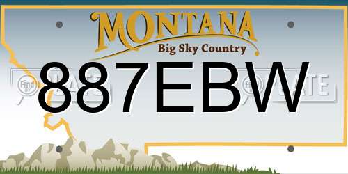 887EBW Montana License Plate