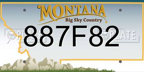 887F82 Montana License Plate