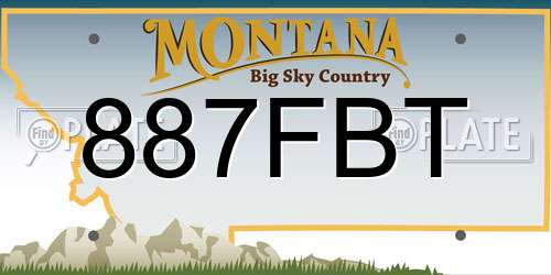 887FBT Montana License Plate