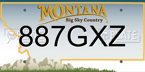 887GXZ Montana License Plate