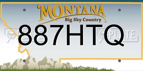 887HTQ Montana License Plate