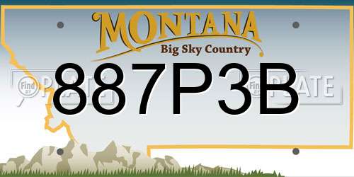 887P3B Montana License Plate