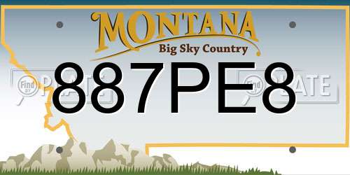 887PE8 Montana License Plate